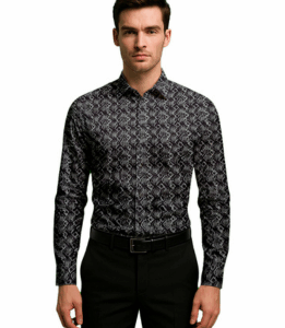 Shiffon Men's Regular Fit Solid Soft Touch Cotton Casual & Formal Shirt | Spread Collar Full Sleeves Formal Shirt | Plain | Shirt for Men | Premium Cotton | Breathable Fabric , Black + White M - Medium, L - Large, XL - Extra Large