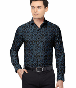 Shiffon Shirt For Man Cotton Formal Full Sleeve Spread Collar Size M Medium L Large Size Xl Extra Large Designed Two Colour Dark Blue & Sky Blue
