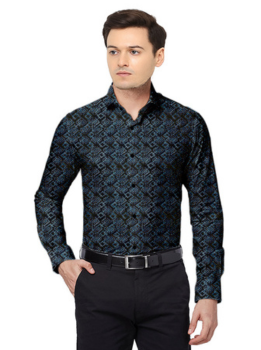 Shiffon Shirt For Man Cotton Formal Full Sleeve Spread Collar Size M Medium L Large Size Xl Extra Large Designed Two Colour Dark Blue & Sky Blue