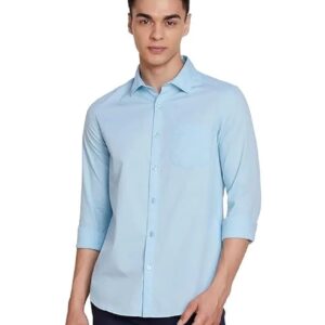 Shiffon Men's Regular Fit Solid Soft Touch Cotton Casual & Formal Shirt | Spread Collar Full Sleeves Formal Shirt | Plain | Shirt for Men | Premium Cotton | Breathable Fabric ,Solid Plain Sky Blue, M - Medium, L - Large, XL - Extra Large
