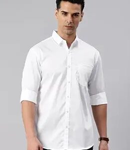 Shiffon Men's Regular Fit Solid Soft Touch Cotton Casual & Formal Shirt | Spread Collar Full Sleeves Formal Shirt | Plain | Shirt for Men | Premium Cotton | Breathable Fabric ,Solid Plain White, M - Medium, L - Large, XL - Extra Large