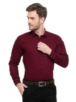 Shiffon Men's Regular Fit Solid Soft Touch Cotton Casual & Formal Shirt | Spread Collar Full Sleeves Formal Shirt | Plain | Shirt for Men | Premium Cotton | Breathable Fabric ,Solid Plain Maroon M - Medium, L - Large, XL - Extra Large